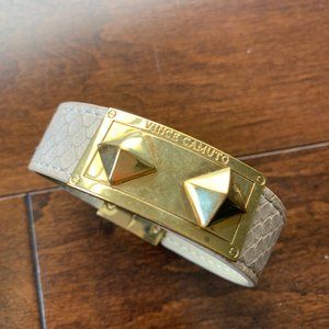 Vince Camuto Croc Effect Nude & Goldtone leather Bracelet. Offers welcome!